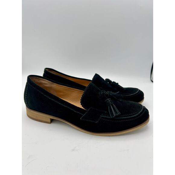 Franco Sarto Suede Loafer Womens 8.5 Black Tassel Dark Academia Preppy Corpcore - Picture 4 of 10